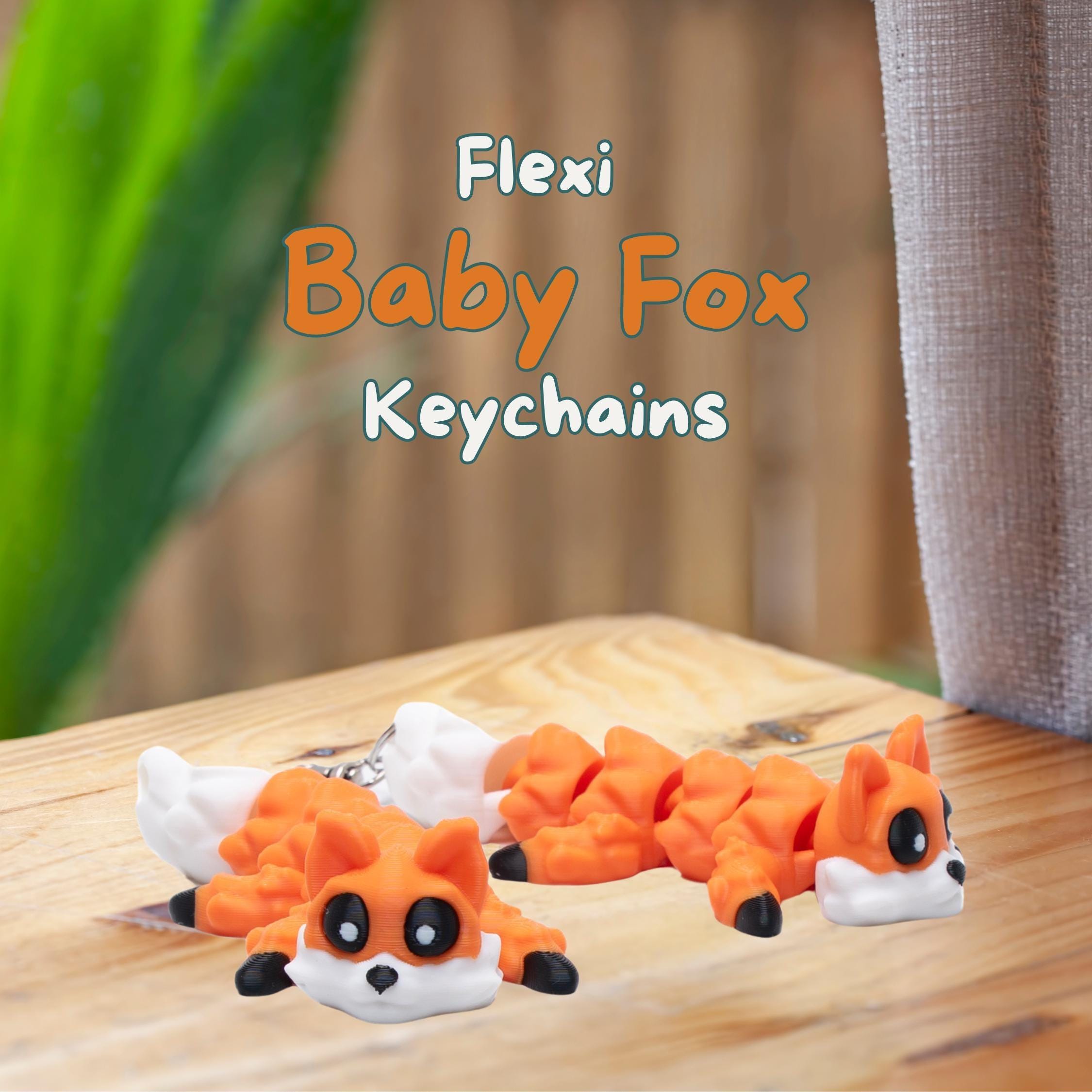 Gift for Kids Fox Flexi Fidget Toy for Stress Free Play with Articulated Jiggle Pal Clip to Backpack School and Camp Bag Friendly Fox Pet