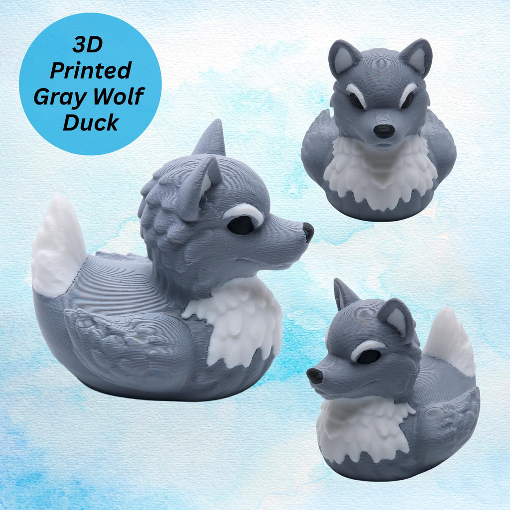 Wolf Cruising Duck for Hiding and Collecting on Alaska Cruise Gift for Her Nature Lover Gray Wolf Bookshelf Decor 3D Printed Duck Souvenir