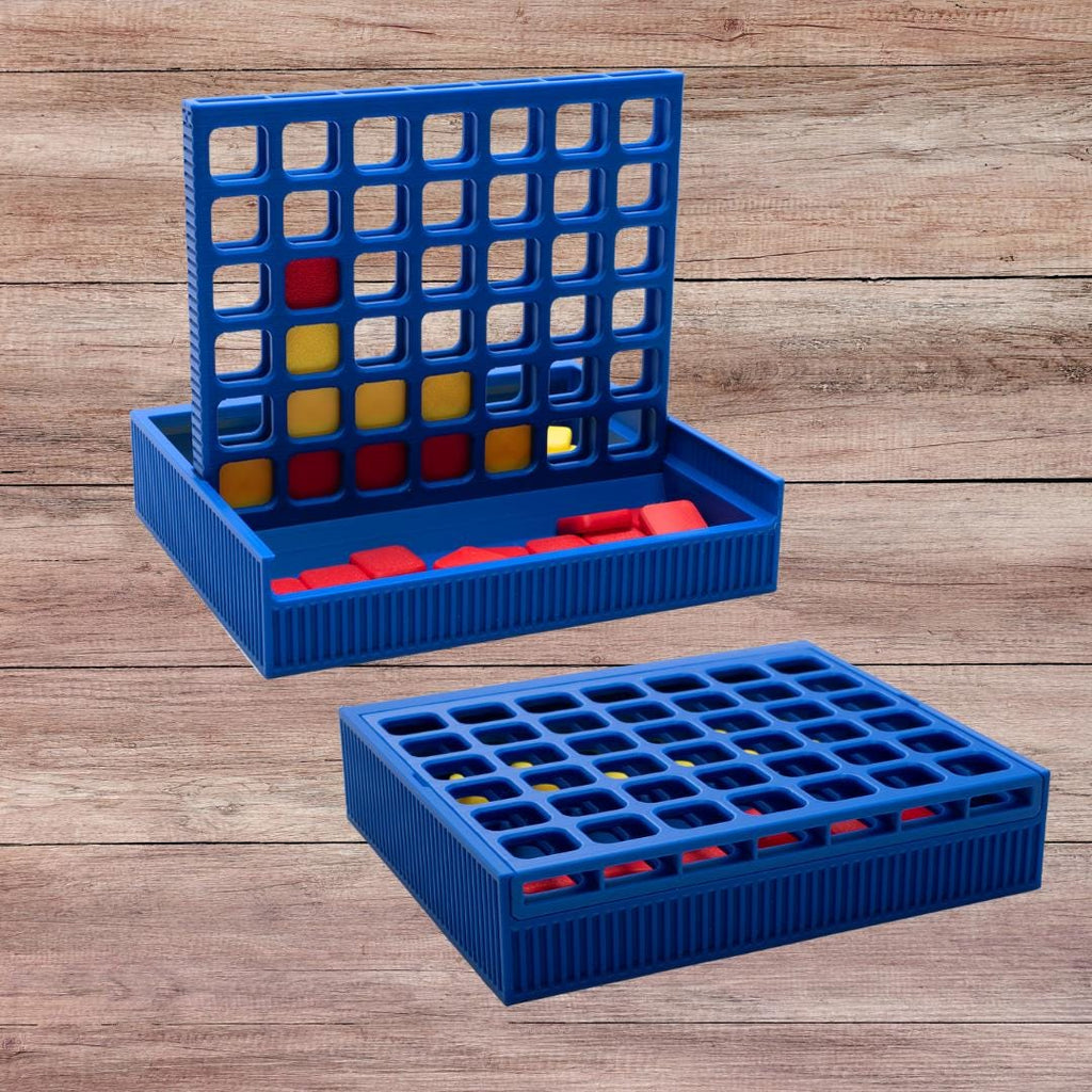 Family Favorite Game 4 in a Row Fun Gift for Travel Compact Play on Car Trips Plane Vacation Game for All Ages Outdoor Waterproof Family Fun