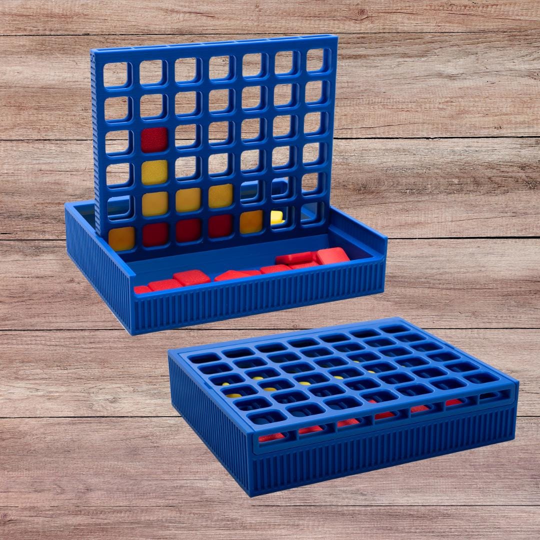 Gift for Game Lovers 4-in-a-Row Portable Game for Car Trip Activity Idea Gift for Teen Camp Travel Game for Outdoor Poolside Game for Kids
