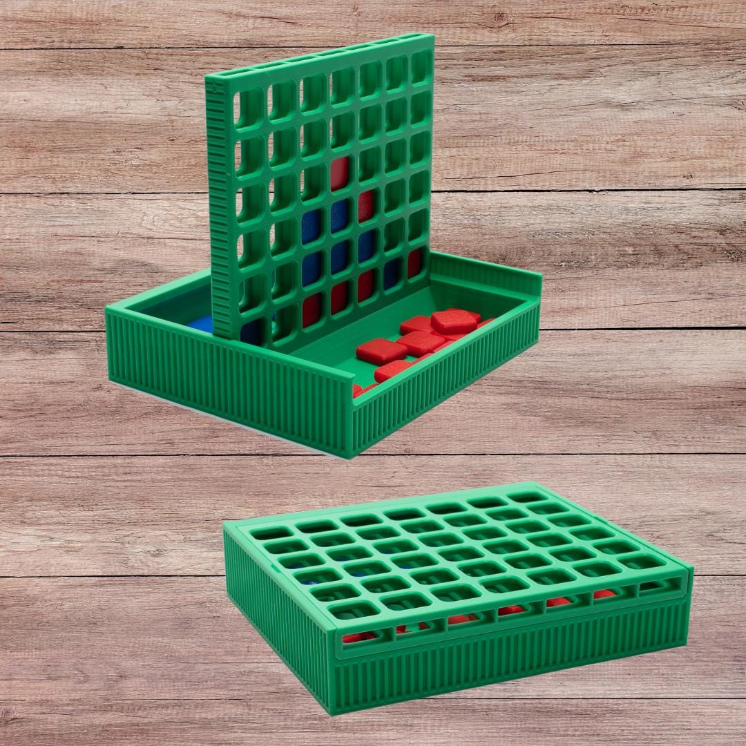 Gift for Game Lovers 4-in-a-Row Portable Game for Car Trip Activity Idea Gift for Teen Camp Travel Game for Outdoor Poolside Game for Kids