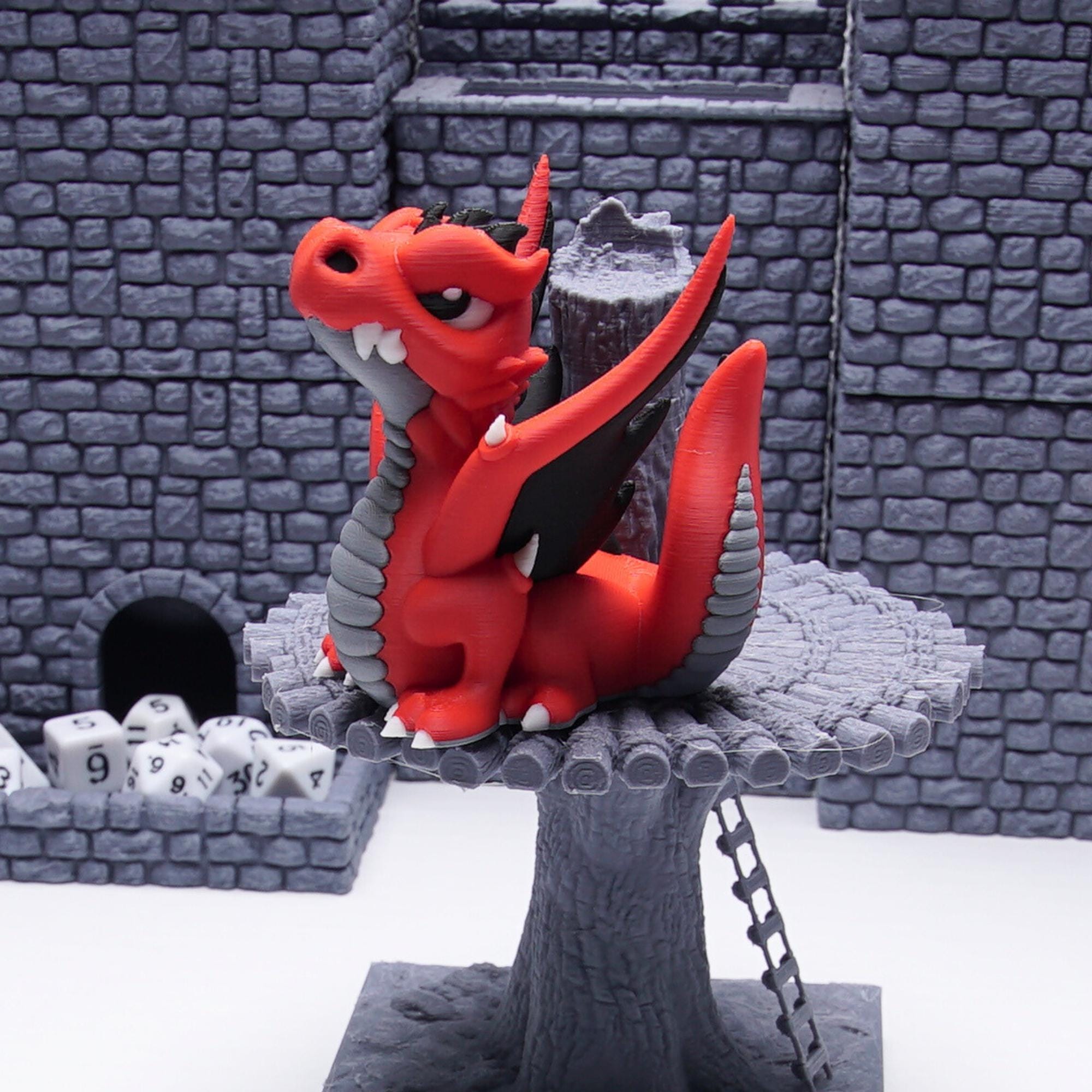 DnD Young Red Dragon Miniature for Tabletop Role Play Games Unique Design Gift for TTRPG Dungeons and Dragons Monster w Frightful Presence