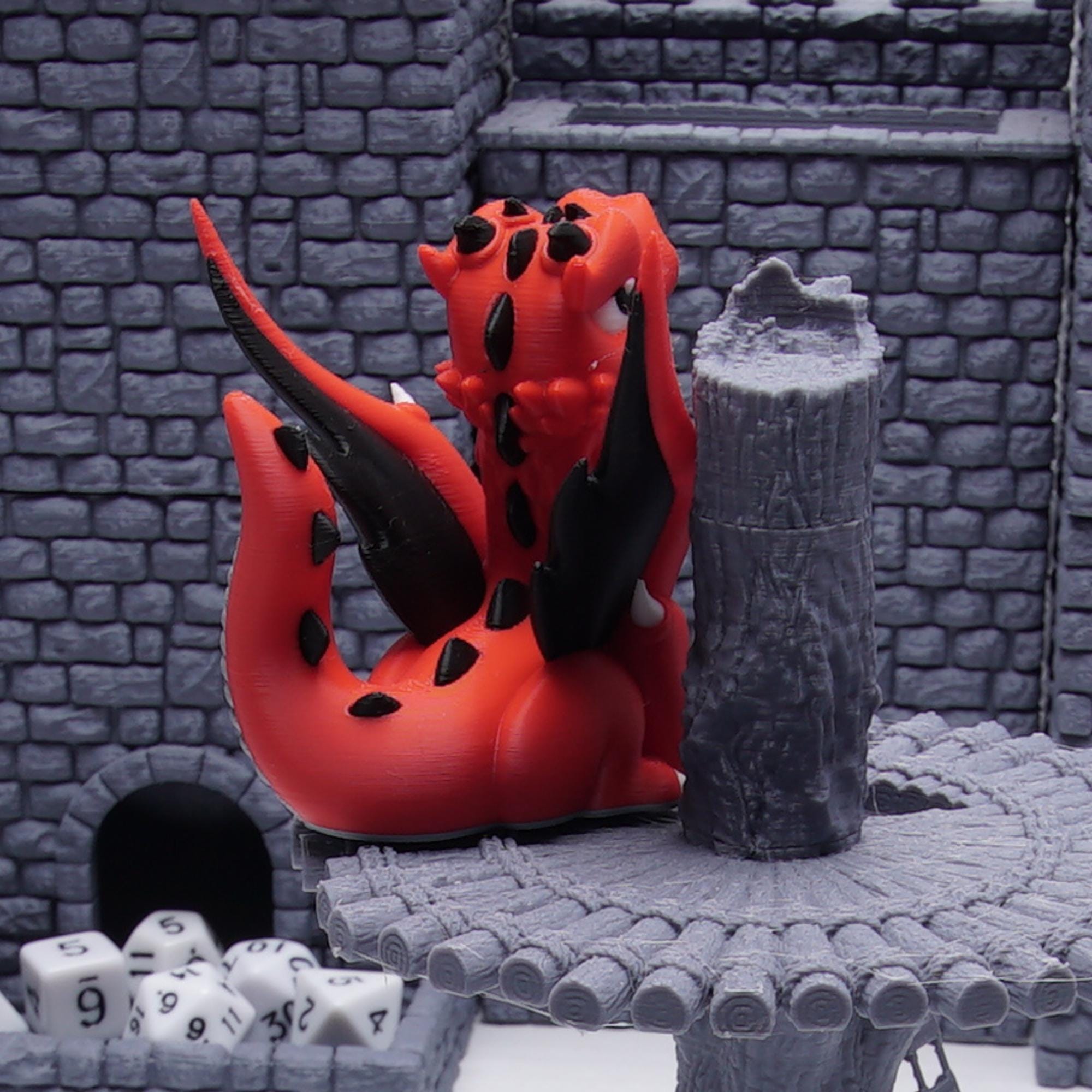 DnD Young Red Dragon Miniature for Tabletop Role Play Games Unique Design Gift for TTRPG Dungeons and Dragons Monster w Frightful Presence