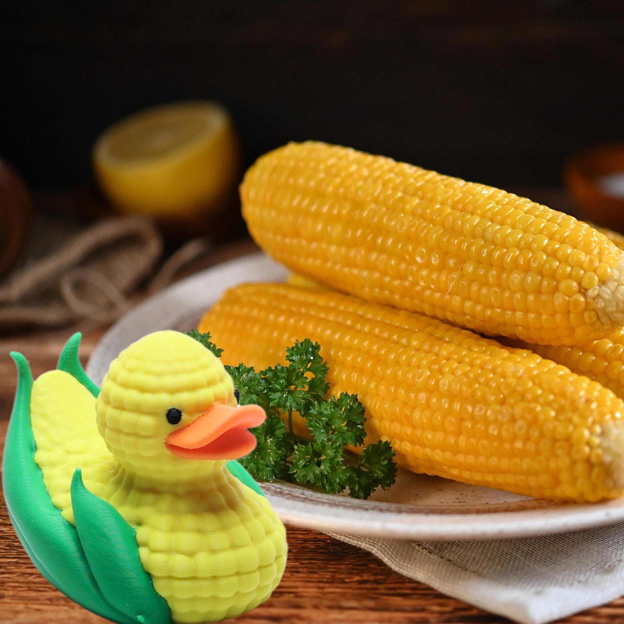 Corn Duck Gift for University of Nebraska Fan or Jeep Ducking Gift for Thanksgiving Corn on Cob Duck for Dashboard and Cruise Fun Collector