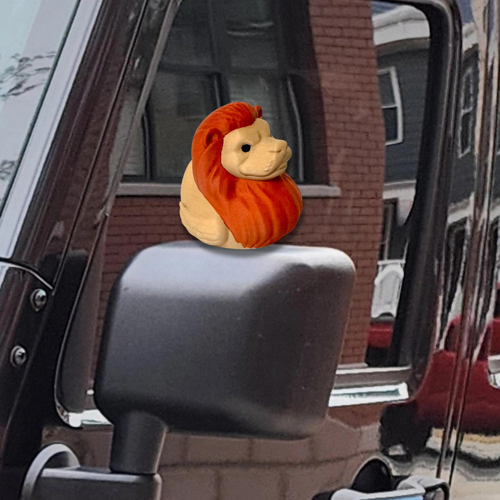 Lion Duck Gift for Off-Road Ducking Fans Safari Dashboard Duck for Adventure Vehicles Zoo Birthday Party Favor Lion Cake Topper Keepsake