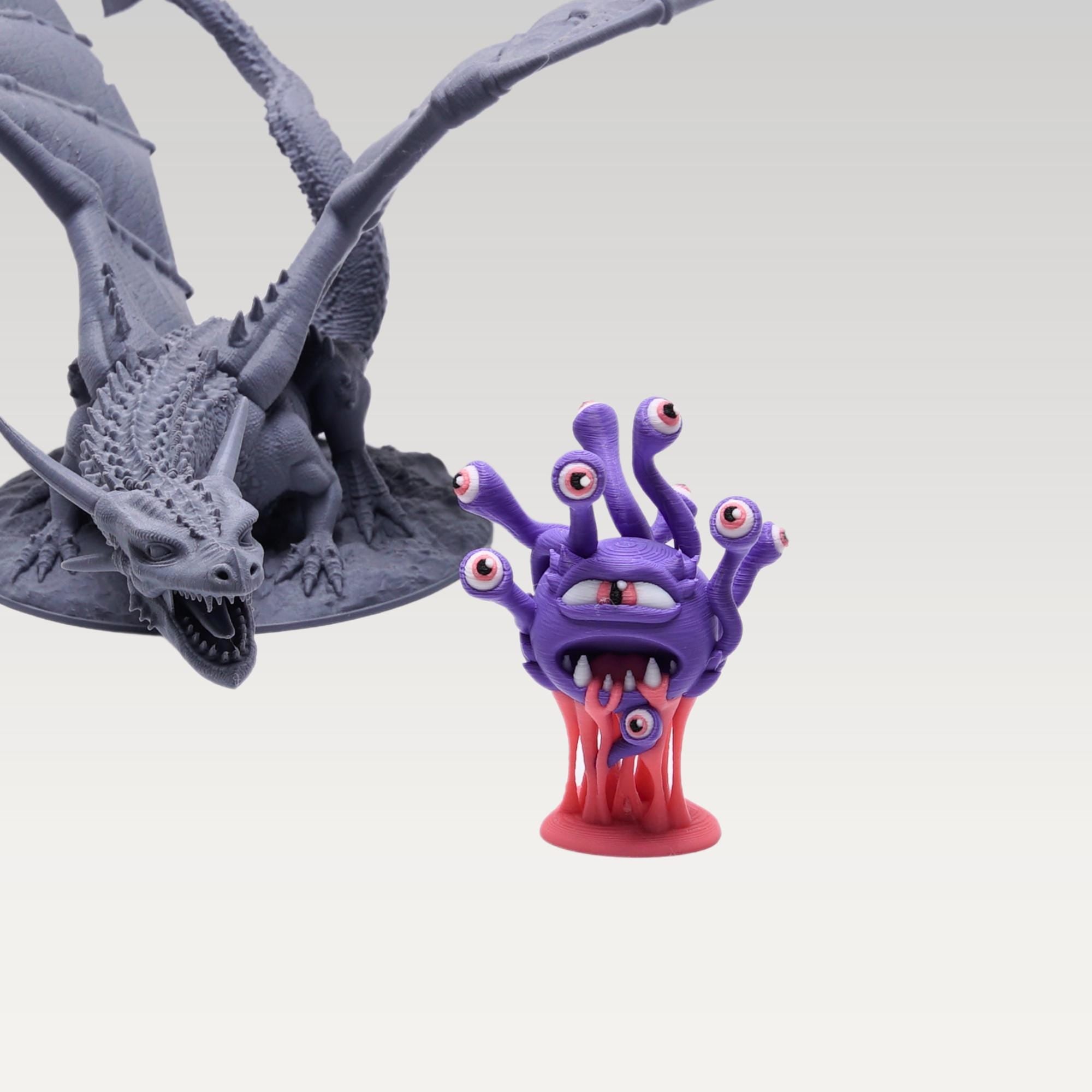 DnD Beholder Monster Miniature for Tabletop Game Role Play Eye Tyrant Creature Gift for DnD Fan 3D Printed Miniature Beholder for DnD Figure