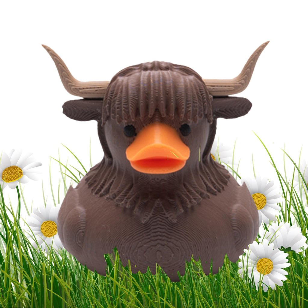 Highland Cow Cruise Duck Cute Collectible Hide and Seek Duck for Ship Adventures Rustic Farm Animal Duck Favor Souvenir Travel Gift for Her