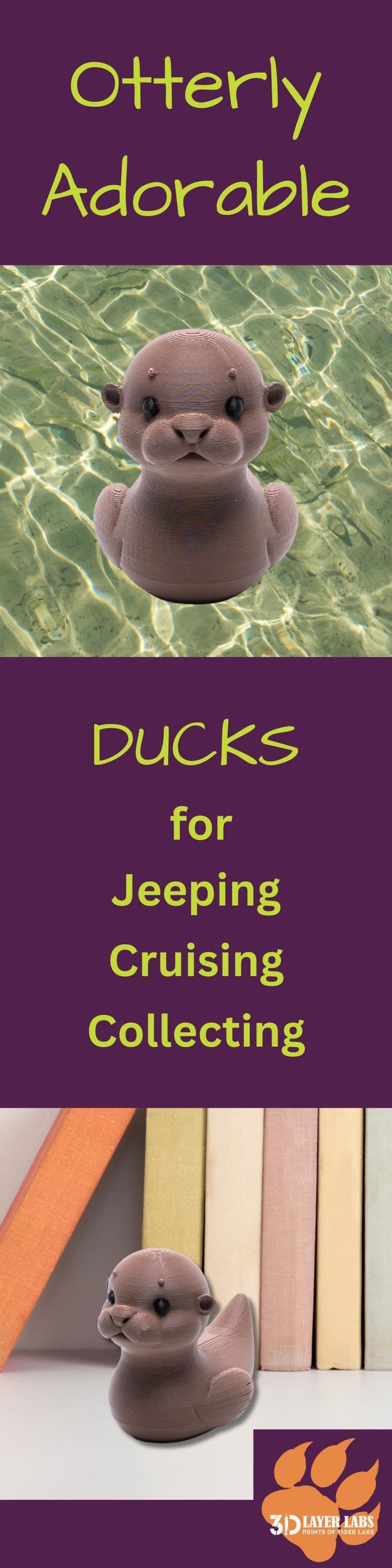 Otter Cruise Duck Gift Cute Nature Lover Hide and Seek Duck Woodlands Animal Party Favor Cake Topper Travel Keepsake for Ship Adventures
