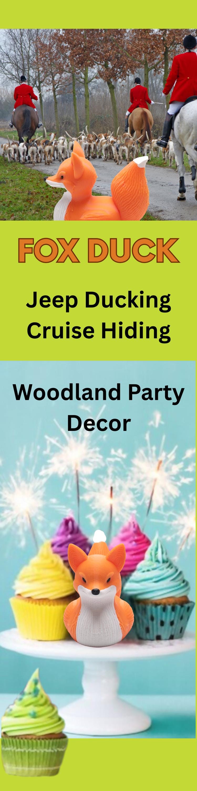 Fox Cruise Duck Gift Woodland Animal Hide and Seek Duck for Ship Adventures Party Favor Cake Topper Gift for Her Travel Keepsake Fox Duck