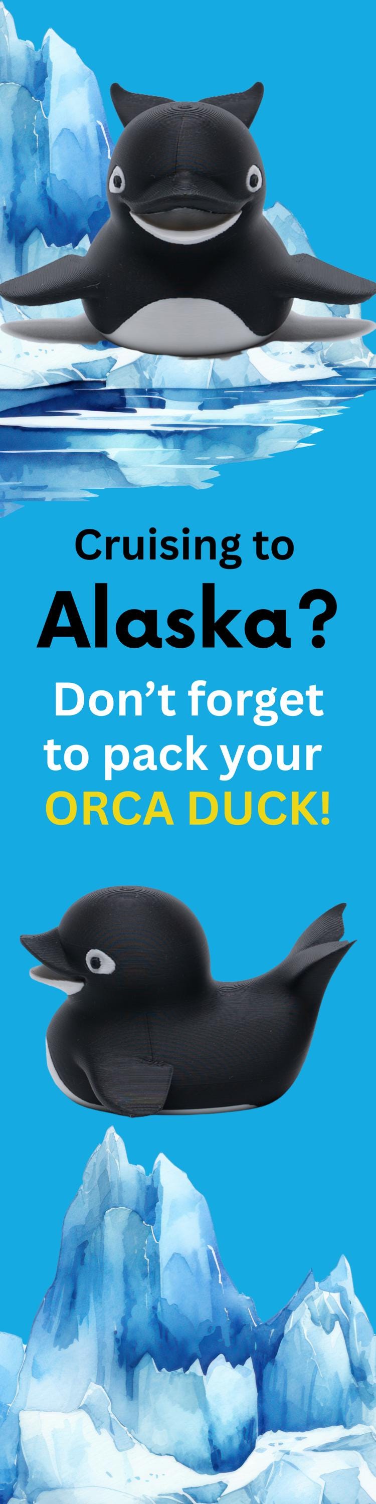 Orca Cruise Duck Gift Killer Whale Hide and Seek Duck for Alaska Adventures Shamu Duck Party Favor Wildlife Travel Keepsake Cruise Souvenir