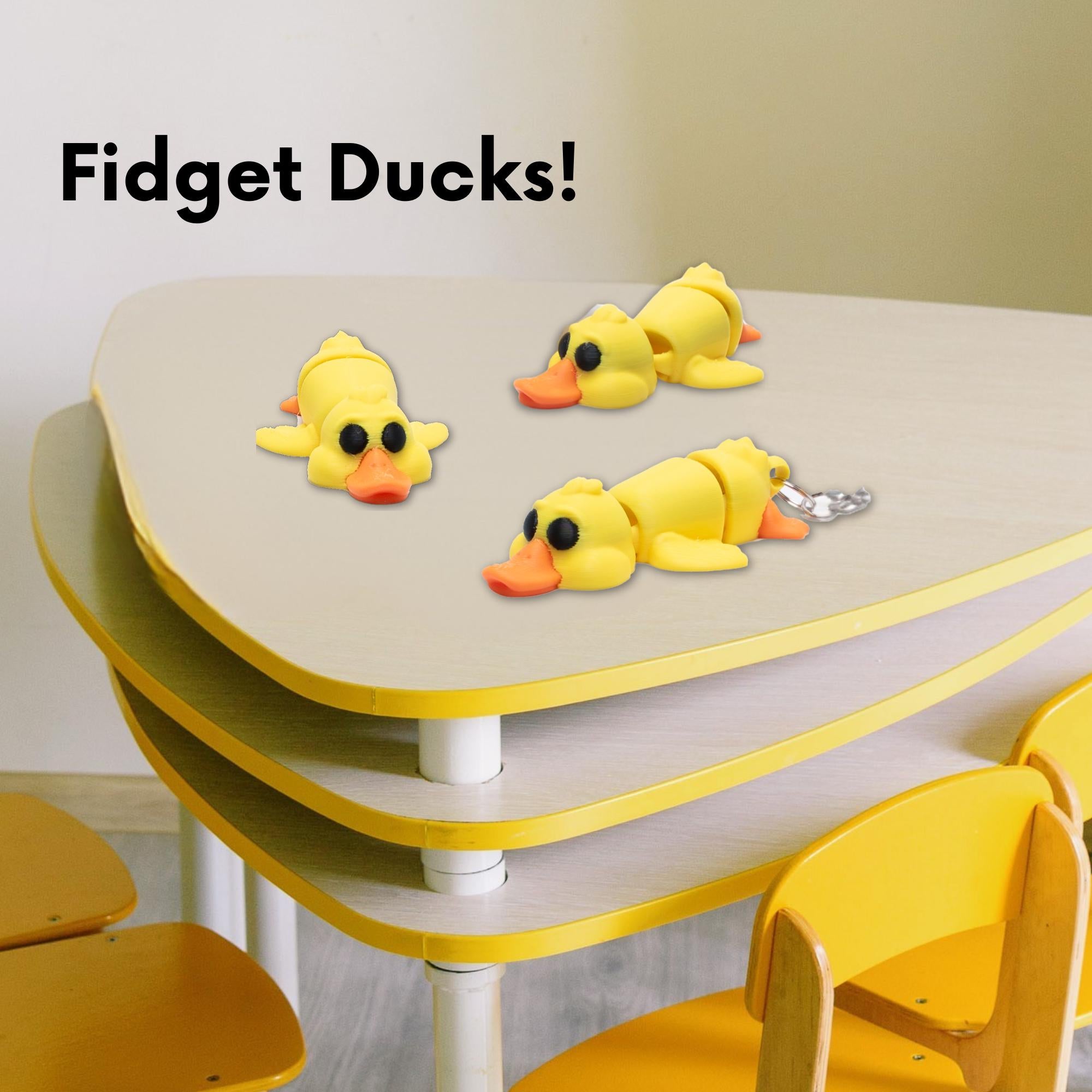 Cute Duck Fidget Toy Flexi Pet 3D Articulated for Stress Relieving Hand Fidget Play Party Favor Gift Ideas for Kids Clip On Flexi Friend