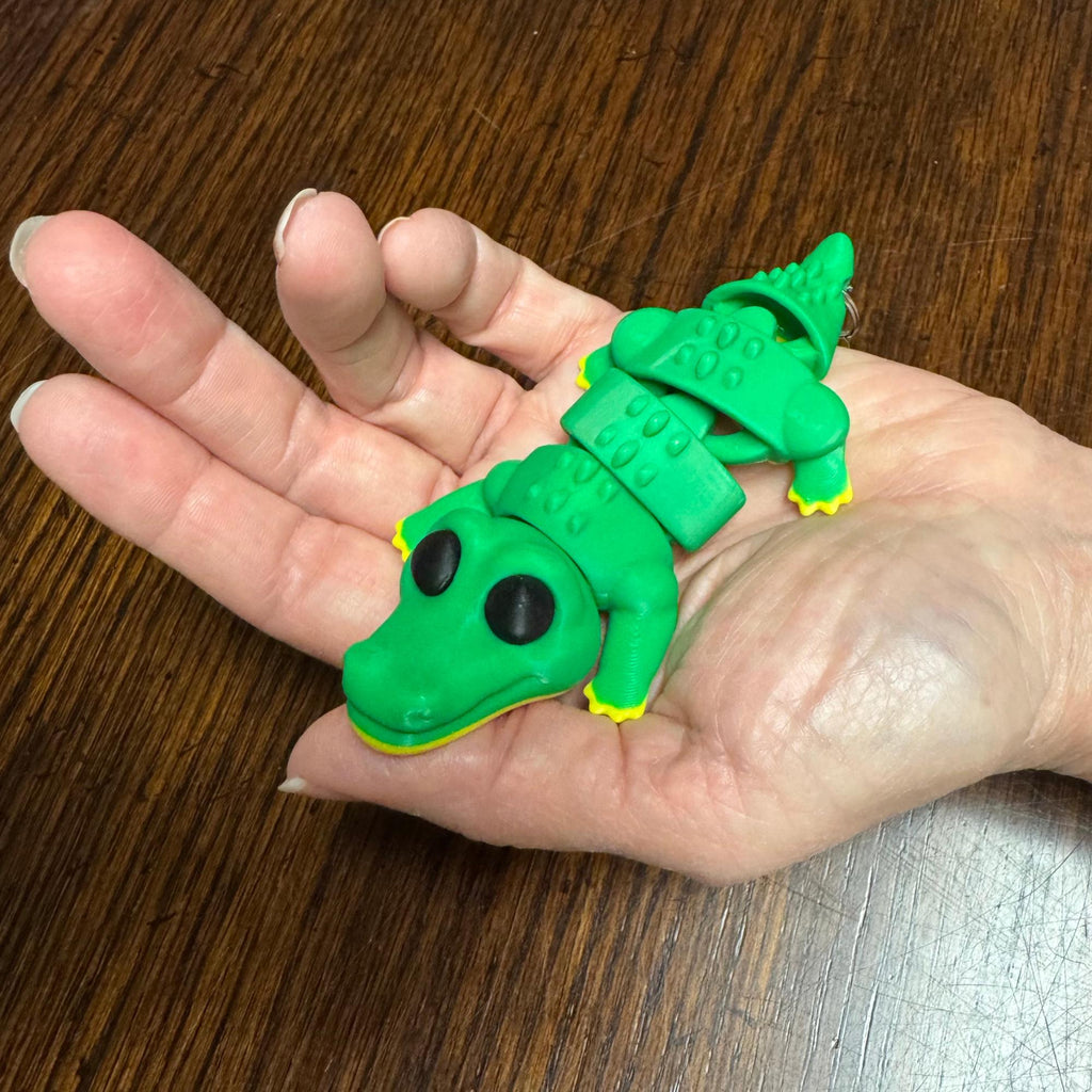 Flexi Alligator Toy and Gift for UF Gator Fans Articulated Gator Keychain Clip On Fun Gift for Kids and Florida Souvenir Fidget for Stress