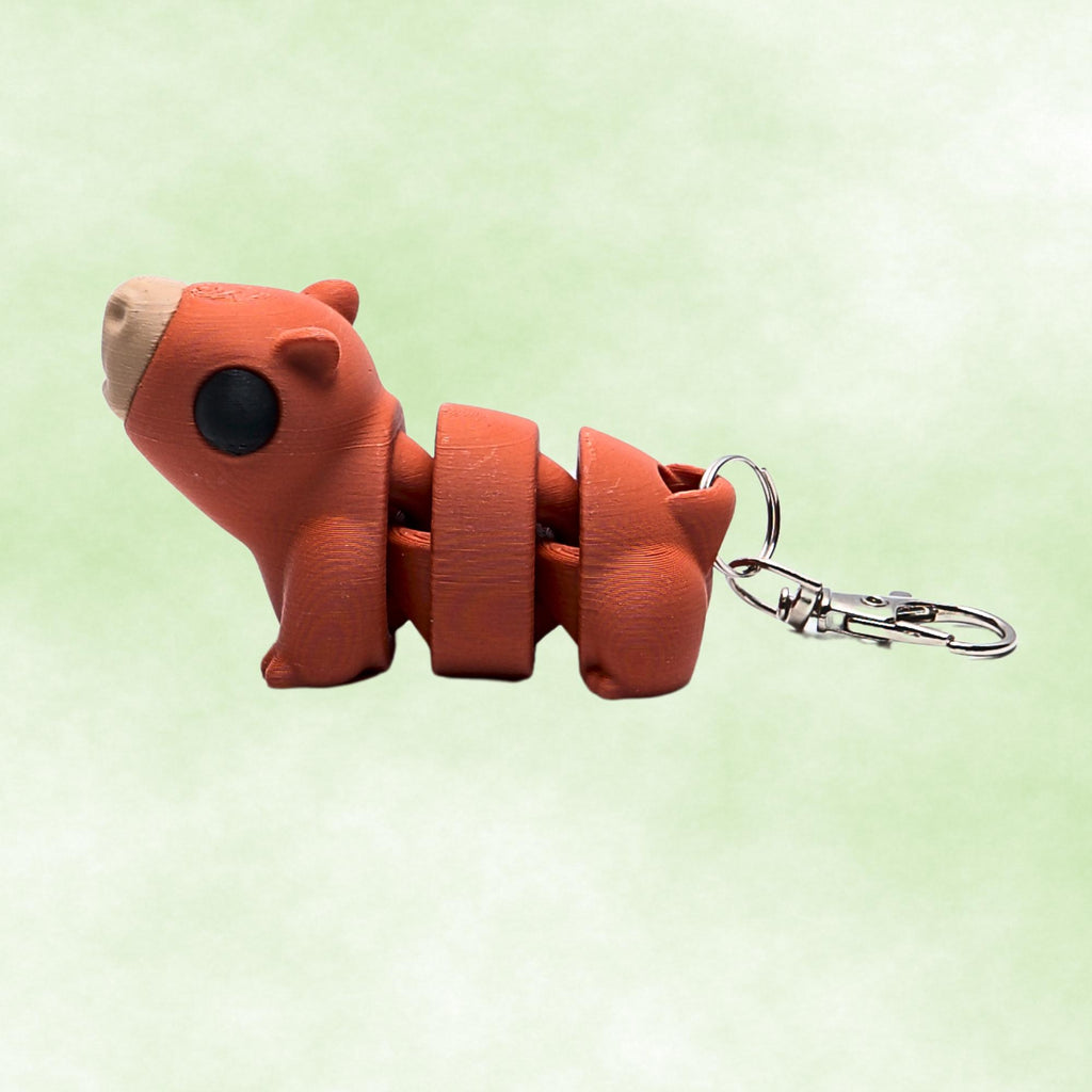 Capybara Flexi Fidget Toy Gift for Kids for Stress Free Play with 3D Articulated  Capybara Clip Backpack School and Camp Bag Friendly Fun
