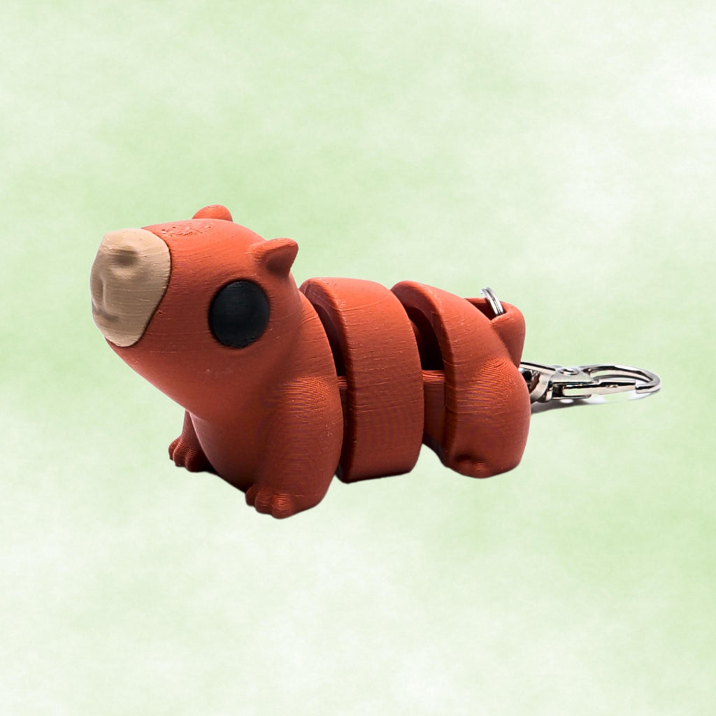 Capybara Flexi Fidget Toy Gift for Kids for Stress Free Play with 3D Articulated  Capybara Clip Backpack School and Camp Bag Friendly Fun