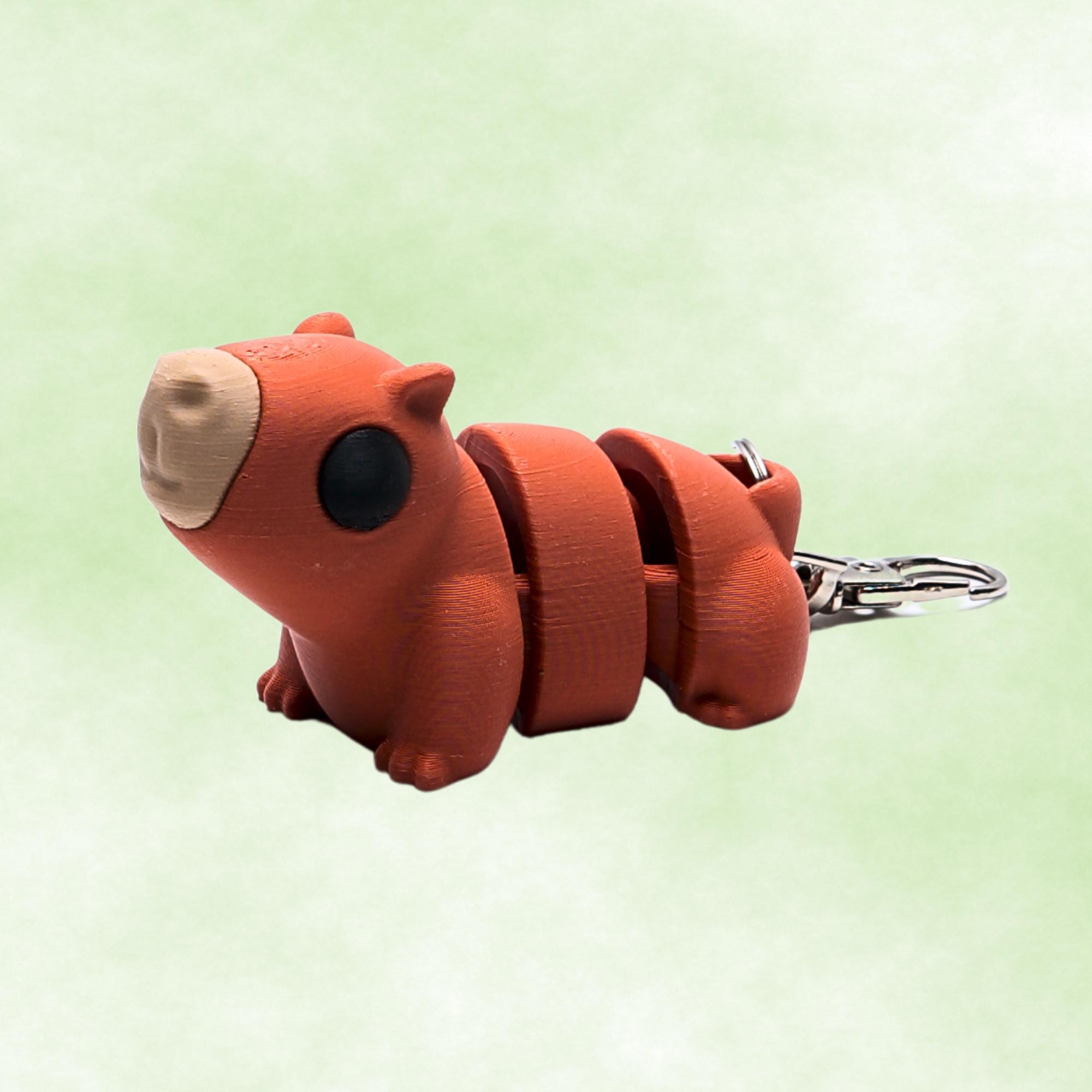 Capybara Flexi Fidget Toy Gift for Kids for Stress Free Play with 3D Articulated  Capybara Clip Backpack School and Camp Bag Friendly Fun