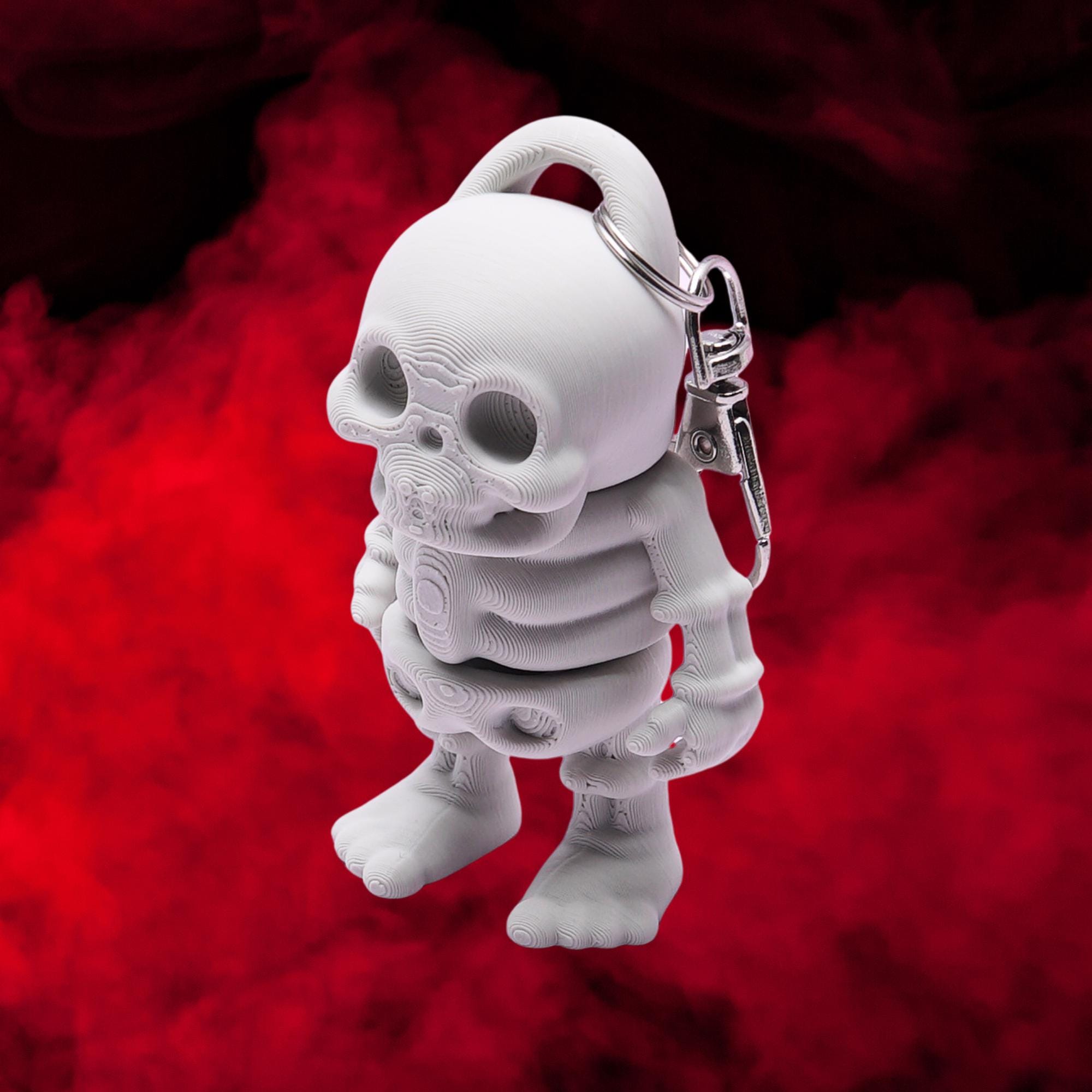 Flexi Fidget Skeleton Fun Stress Free Gift for Kids Play Clip On Backpack for School and Camp Pal away from Home Pocket Friend Skeleton Toy