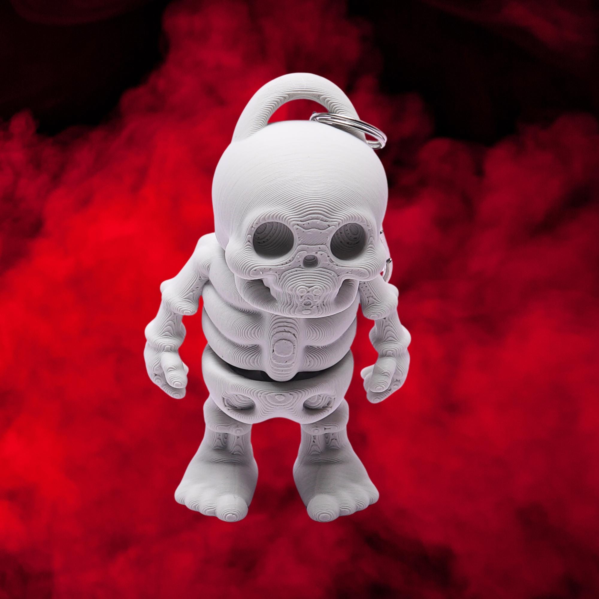 Flexi Fidget Skeleton Fun Stress Free Gift for Kids Play Clip On Backpack for School and Camp Pal away from Home Pocket Friend Skeleton Toy