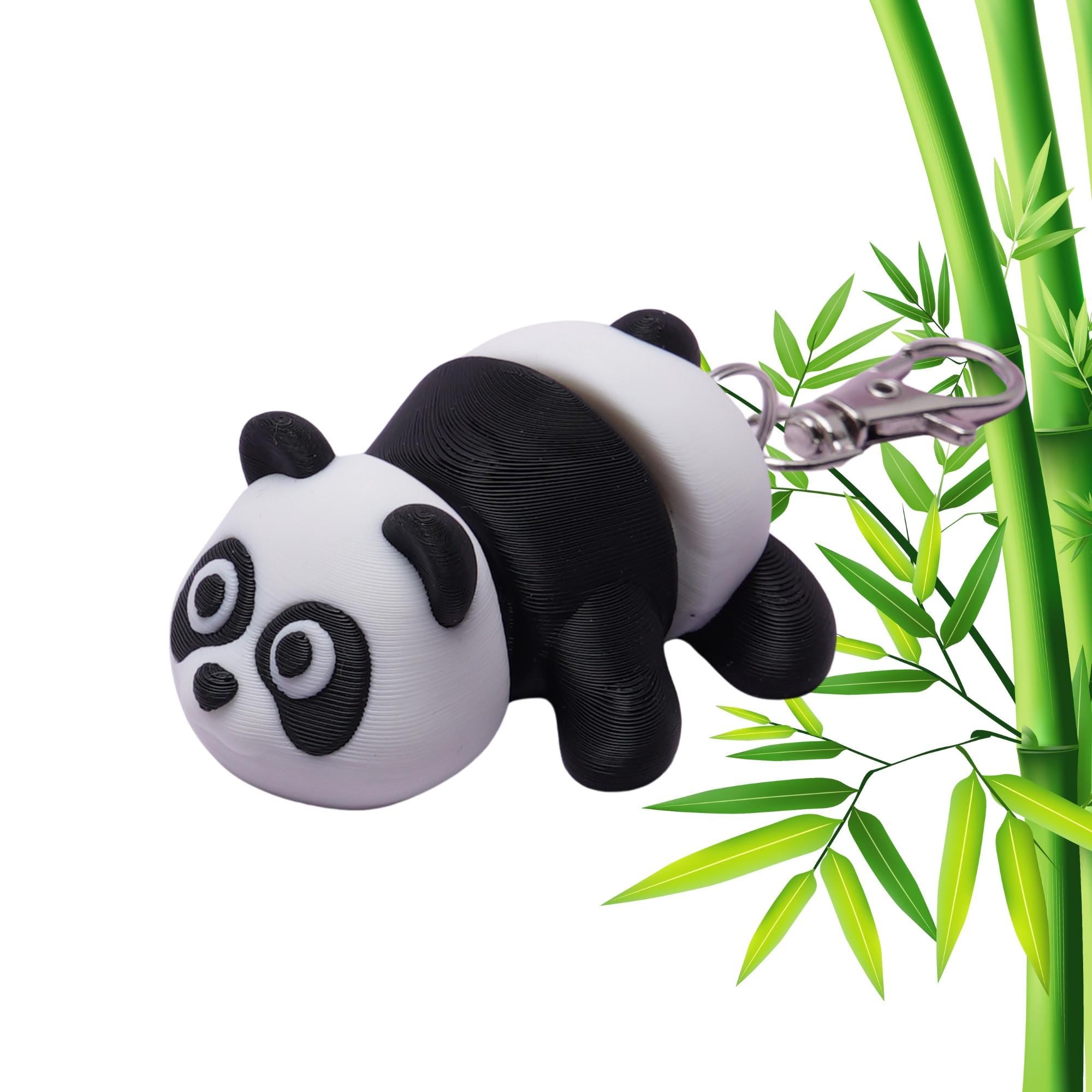 Panda Flexi Fidget Toy Gift for Kids for Stress Free Play with 3D Articulating Panda Bear Clip Backpack School and Camp Bag Companion Toy
