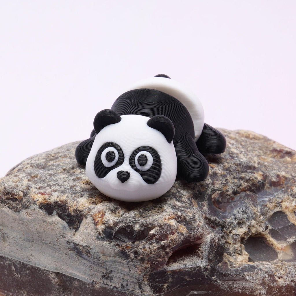 Panda Flexi Fidget Toy Gift for Kids for Stress Free Play with 3D Articulating Panda Bear Clip Backpack School and Camp Bag Companion Toy