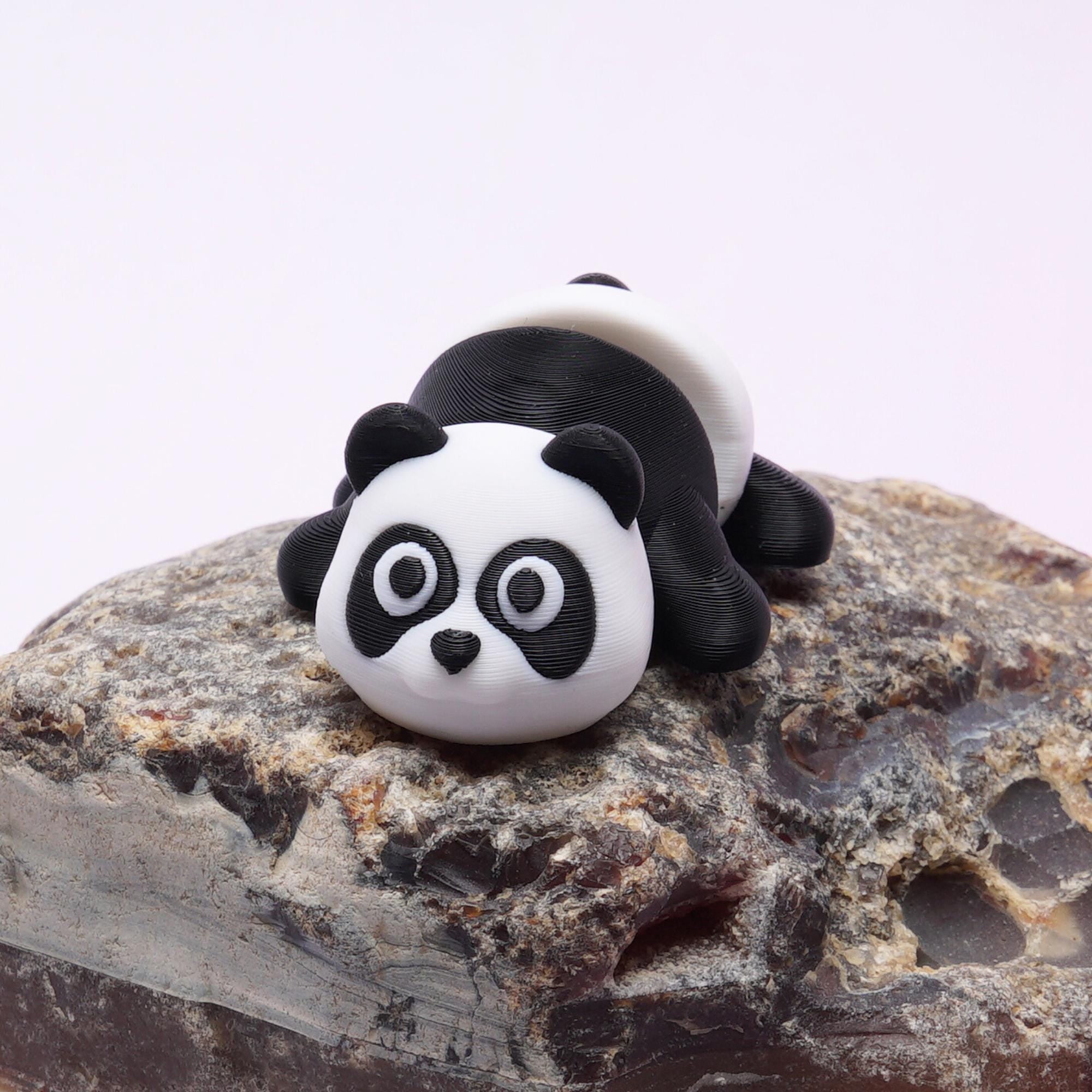 Panda Flexi Fidget Toy Gift for Kids for Stress Free Play with 3D Articulating Panda Bear Clip Backpack School and Camp Bag Companion Toy