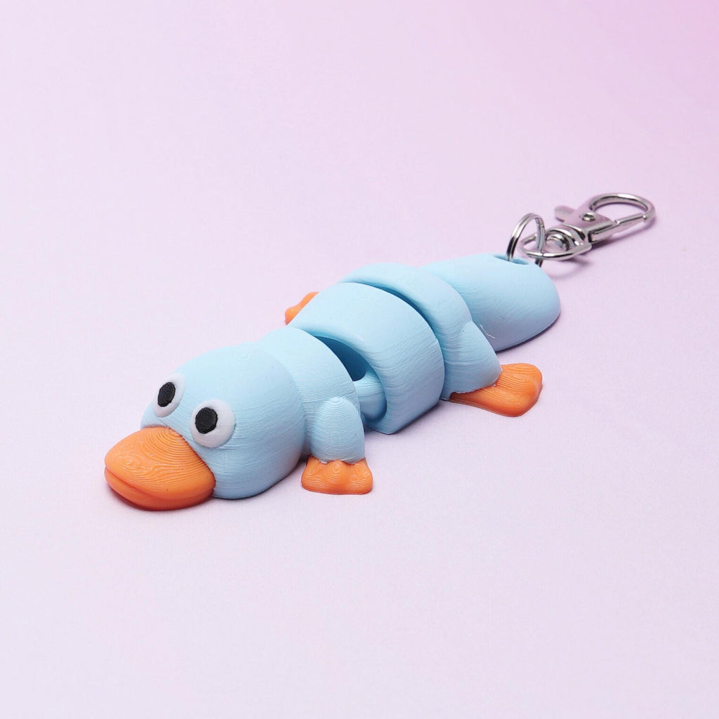 Platypus Articulated Flexi Fidget Toy for Stress Free Play Everywhere with Clip for Backpack Lunchbox Camp Bag Companion Take Along Toy
