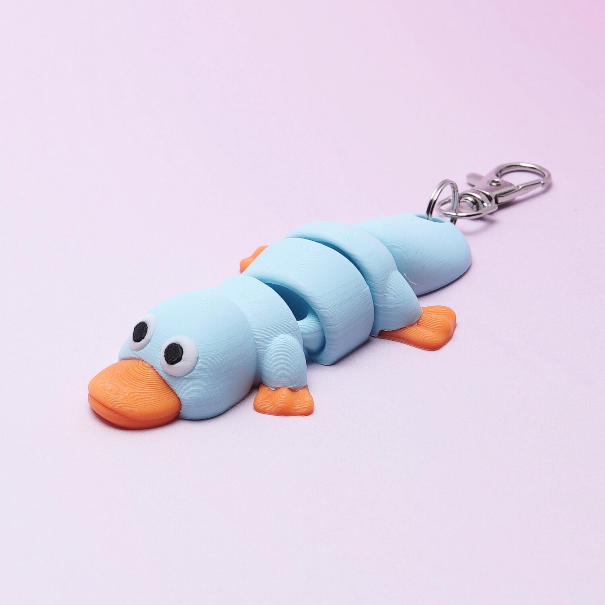 Platypus Articulated Flexi Fidget Toy for Stress Free Play Everywhere with Clip for Backpack Lunchbox Camp Bag Companion Take Along Toy