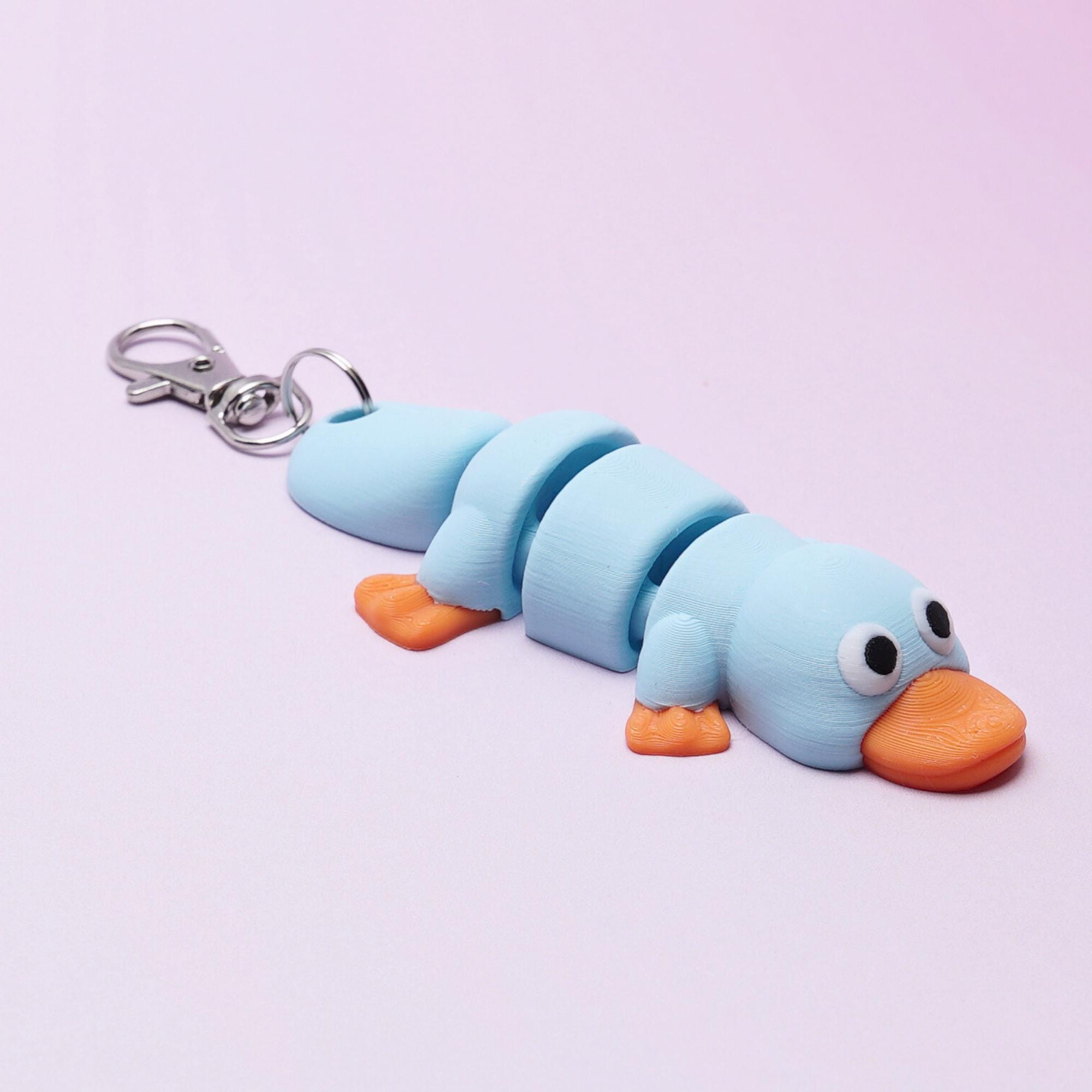 Platypus Articulated Flexi Fidget Toy for Stress Free Play Everywhere with Clip for Backpack Lunchbox Camp Bag Companion Take Along Toy