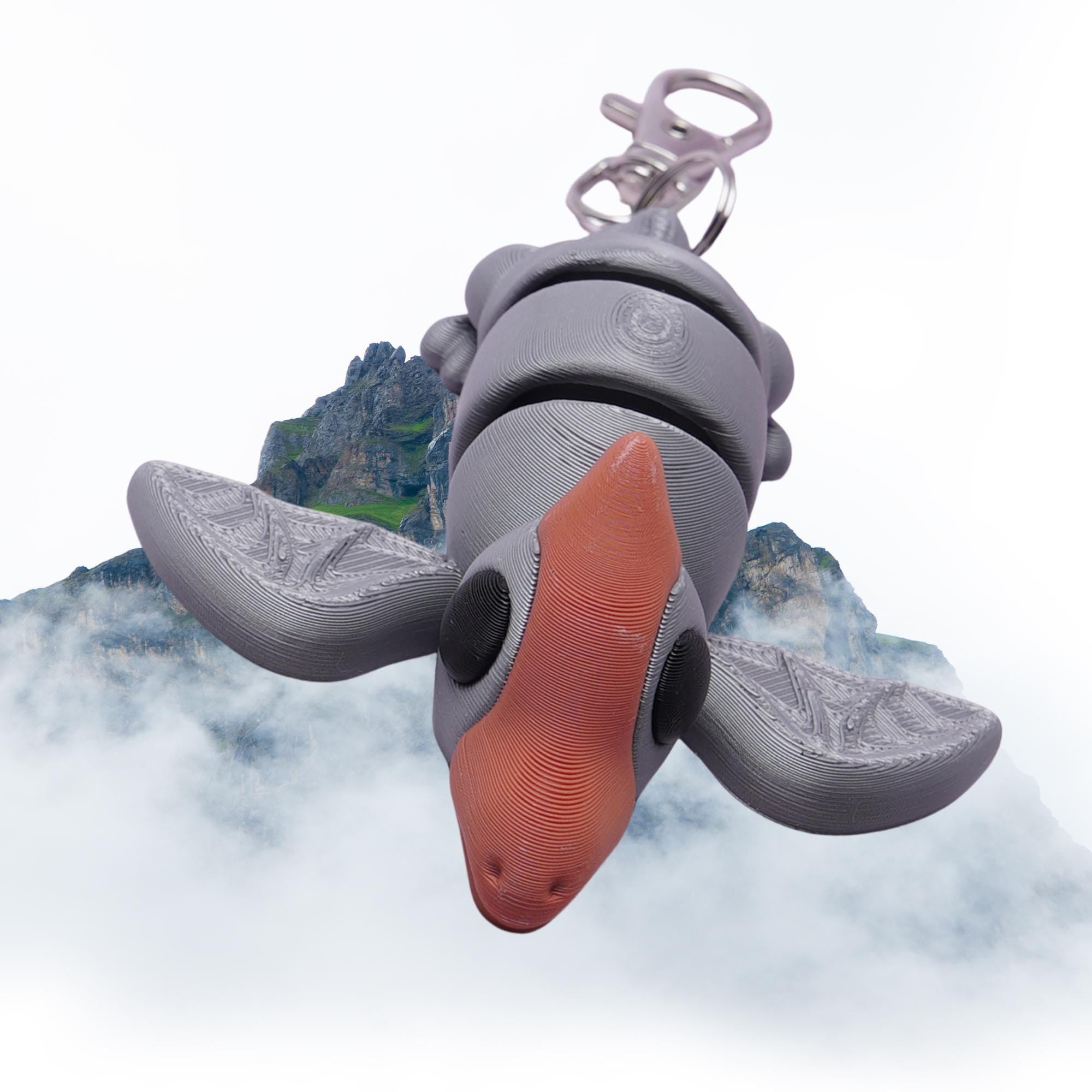Tetradactyl Pocket Pal Flexi Fidget Keychain Articulated 3D Tetradactyl Clip On Backpack Lunchbox Camp Bag Stress Relief Companion Busy Hand