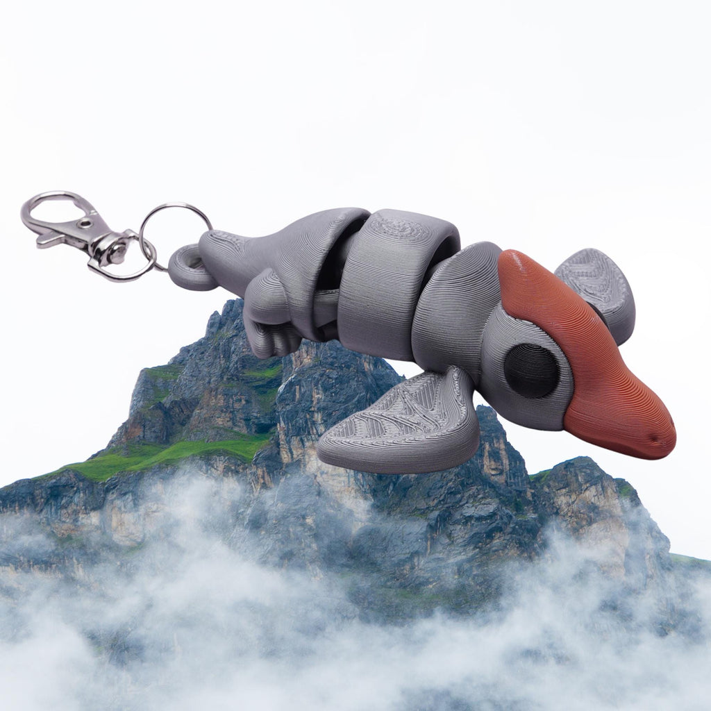 Tetradactyl Pocket Pal Flexi Fidget Keychain Articulated 3D Tetradactyl Clip On Backpack Lunchbox Camp Bag Stress Relief Companion Busy Hand
