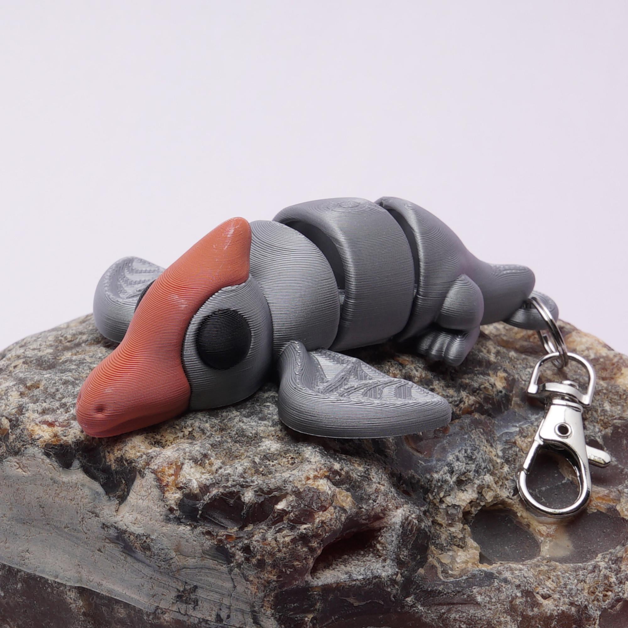 Tetradactyl Pocket Pal Flexi Fidget Keychain Articulated 3D Tetradactyl Clip On Backpack Lunchbox Camp Bag Stress Relief Companion Busy Hand