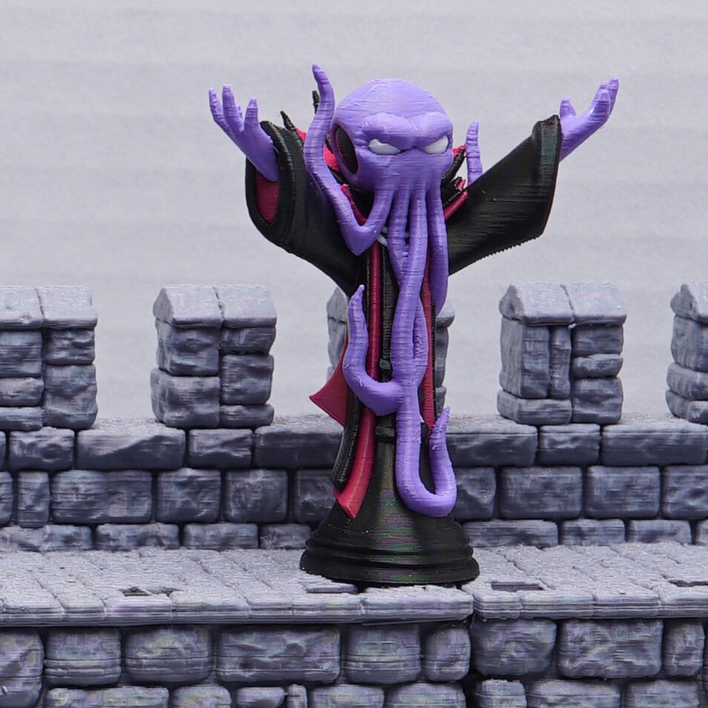 DnD Mind Flayer Miniature for Tabletop Game Play Purple Tentacle Wizard Figure for Use or Gift for Him DnD Unique 3D Printed Character Mini