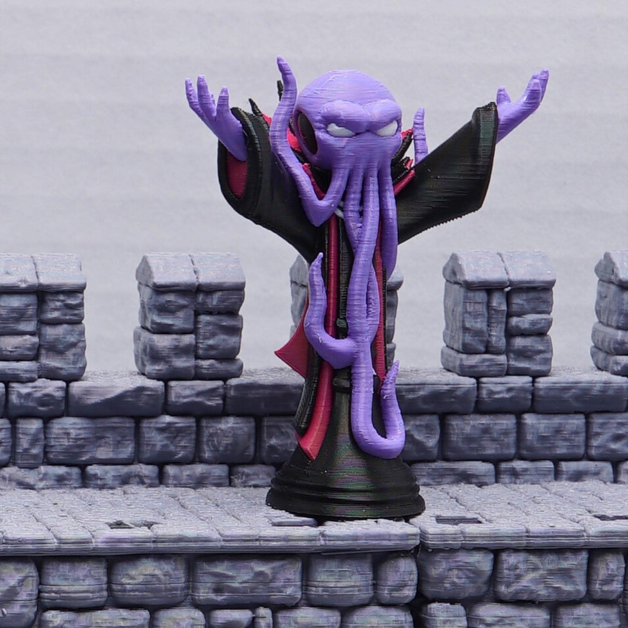 DnD Mind Flayer Miniature for Tabletop Game Play Purple Tentacle Wizard Figure for Use or Gift for Him DnD Unique 3D Printed Character Mini
