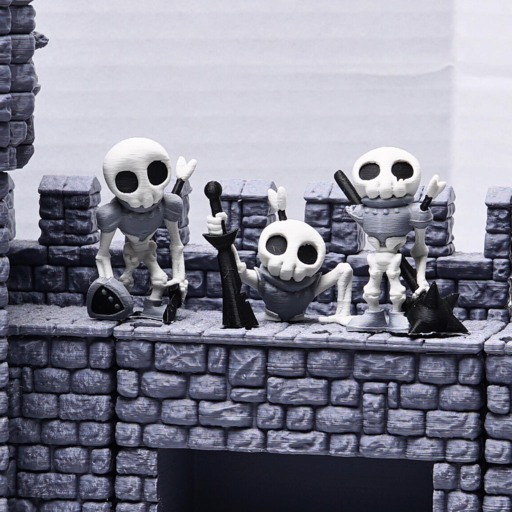 Skeleton Miniature Set for DnD 3 Undead Figures Injured and Battle-Damaged Skeletons Tabletop RPG Monster Minis Unique Gift for DnD Players