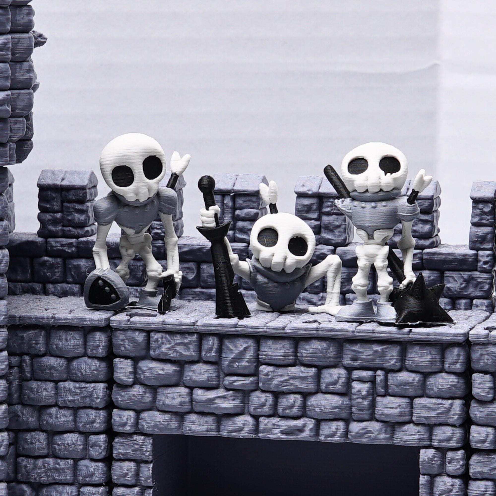 Skeleton Miniature Set for DnD 3 Undead Figures Injured and Battle-Damaged Skeletons Tabletop RPG Monster Minis Unique Gift for DnD Players
