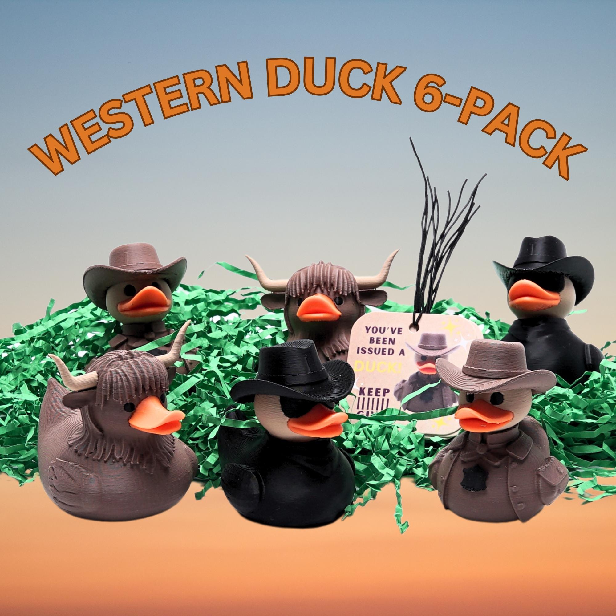 Duck Duck Kit Complete Ducking Set 6-Pack Safari Theme Ducks with Ties and Tags in Bag for Road Trip and Cruise Ducking Fun Hide and Seek