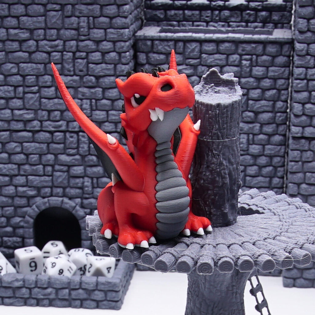 DnD Young Red Dragon Miniature for Tabletop Role Play Games Unique Design Gift for TTRPG Dungeons and Dragons Monster w Frightful Presence