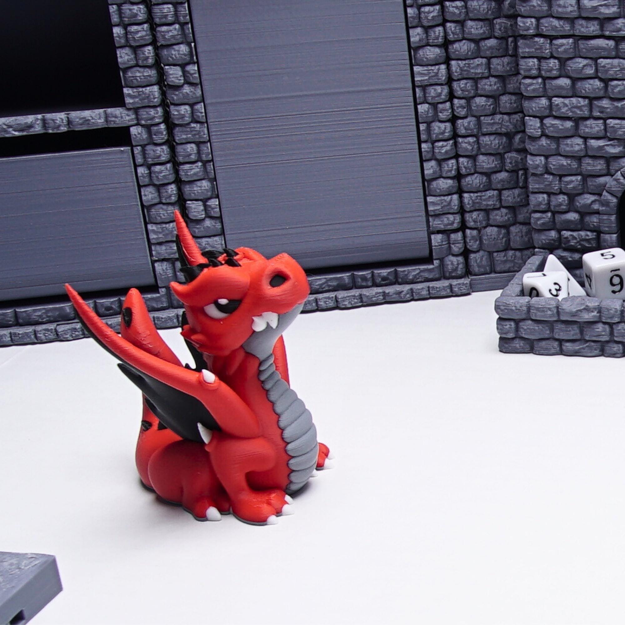 DnD Young Red Dragon Miniature for Tabletop Role Play Games Unique Design Gift for TTRPG Dungeons and Dragons Monster w Frightful Presence