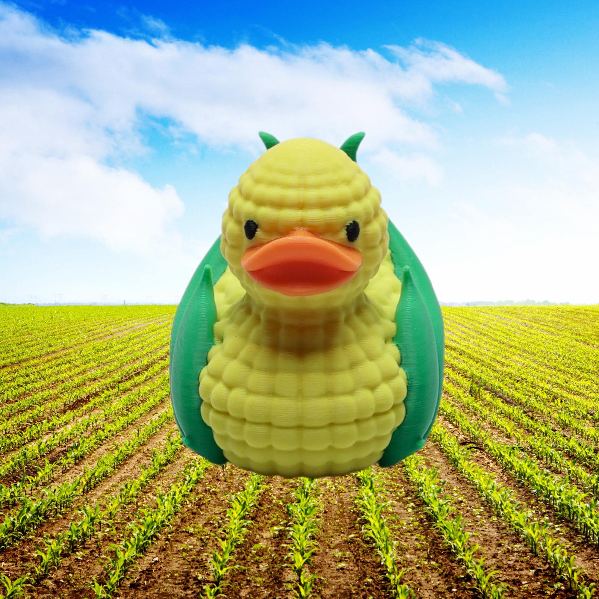 Corn Duck Gift for University of Nebraska Fan or Jeep Ducking Gift for Thanksgiving Corn on Cob Duck for Dashboard and Cruise Fun Collector