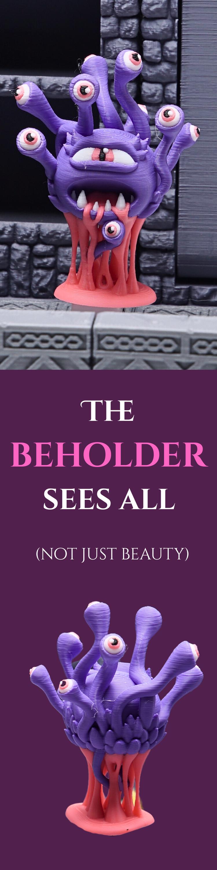 DnD Beholder Monster Miniature for Tabletop Game Role Play Eye Tyrant Creature Gift for DnD Fan 3D Printed Miniature Beholder for DnD Figure