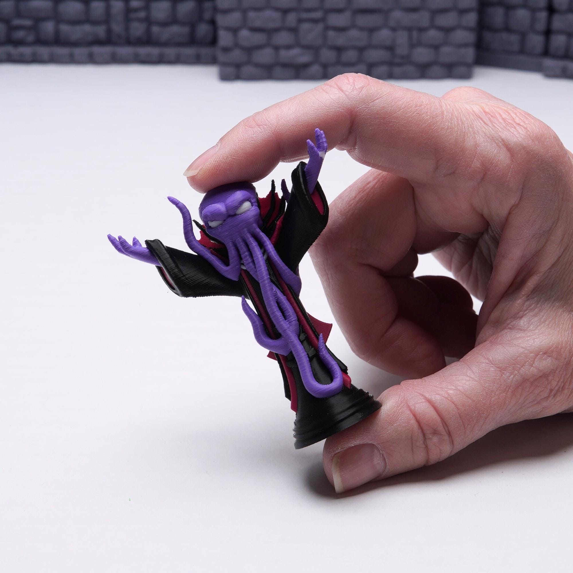 DnD Mind Flayer Miniature for Tabletop Game Play Purple Tentacle Wizard Figure for Use or Gift for Him DnD Unique 3D Printed Character Mini