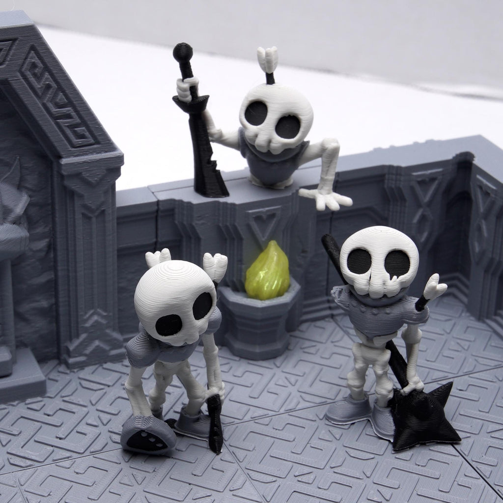 Skeleton Miniature Set for DnD 3 Undead Figures Injured and Battle-Damaged Skeletons Tabletop RPG Monster Minis Unique Gift for DnD Players