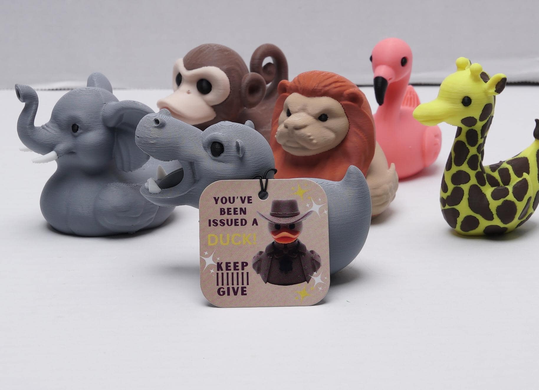Hippo Cruise Duck Gift Safari Hide and Seek Duck for Kids Zoo Animal Birthday Party Favor Pool Party Cake Topper Wildlife Travel Keepsake