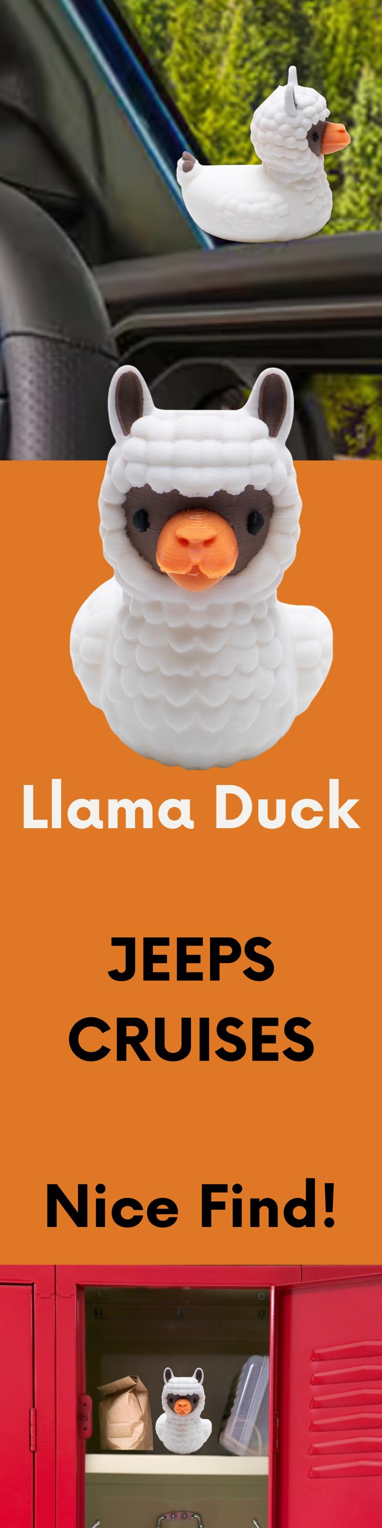 Llama Duck Gift for 4x4 Ducking Enthusiasts Cute Dashboard Duck for Off-Road Drivers Trail Hide and Seek Duck Llama Lover Gift Keepsake