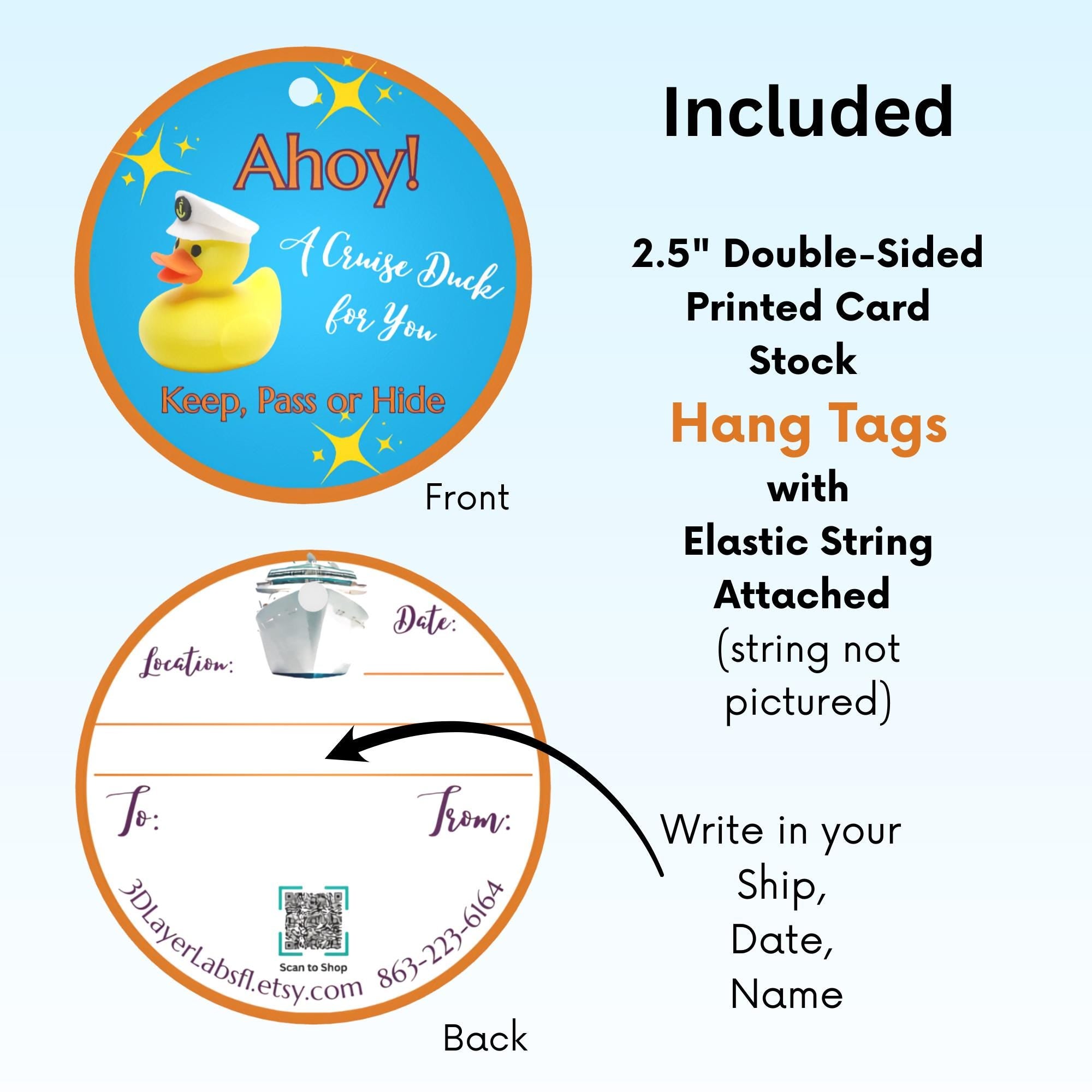 Alaskan Cruise Duck Gift Set 6 Ducks Tags & Ties in Clear Case for Hide and Seek Cruise Ducking Fun Kit Orca Wolf Fox Bear Owl Captain Ducks