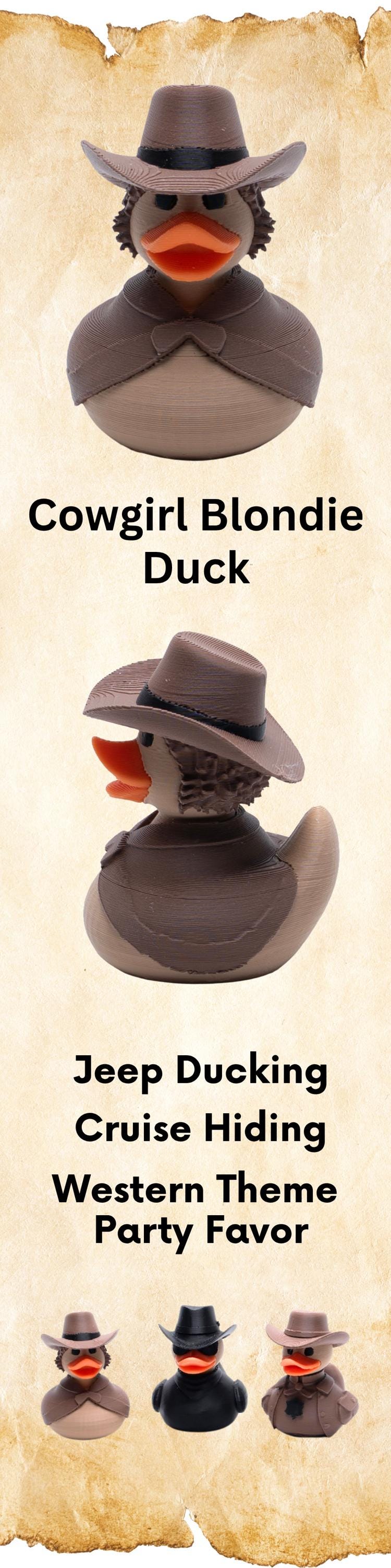 Cowgirl Blondie Duck Gift for Off-Road Ducking Fans Western Dashboard Duck Rodeo Party Favor Cowgirl Hat Keepsake Gift for Her Trail Duck