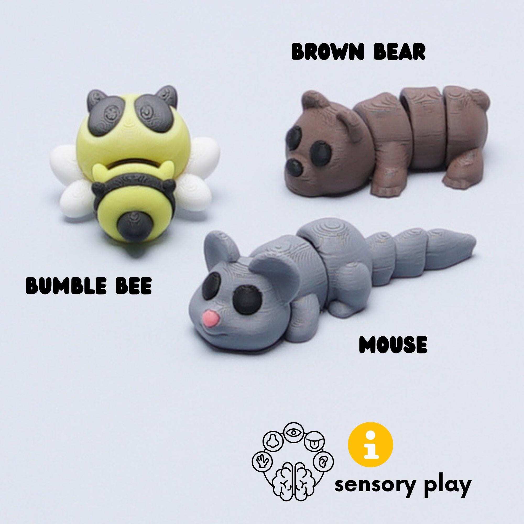 Mini Animal Fidget Toy Set 15 Pocket Pal Baby Animals in 3D Printed Crate Cute Party Favor, Desk Toy, Stress Relief Gift Idea for Kids Teens