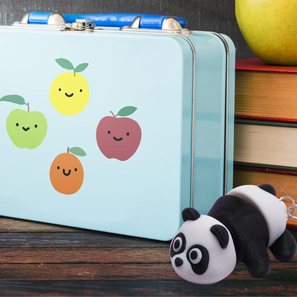 Panda Flexi Fidget Toy Gift for Kids for Stress Free Play with 3D Articulating Panda Bear Clip Backpack School and Camp Bag Companion Toy
