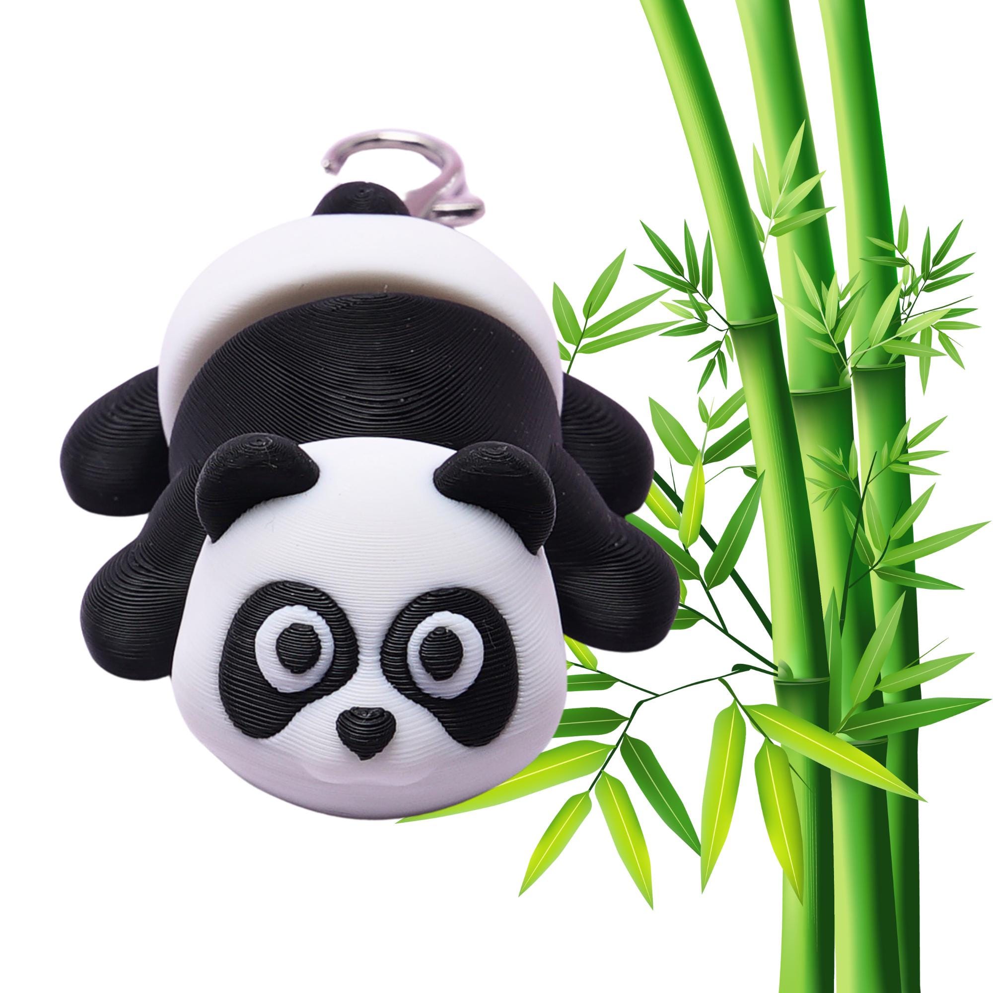 Panda Flexi Fidget Toy Gift for Kids for Stress Free Play with 3D Articulating Panda Bear Clip Backpack School and Camp Bag Companion Toy
