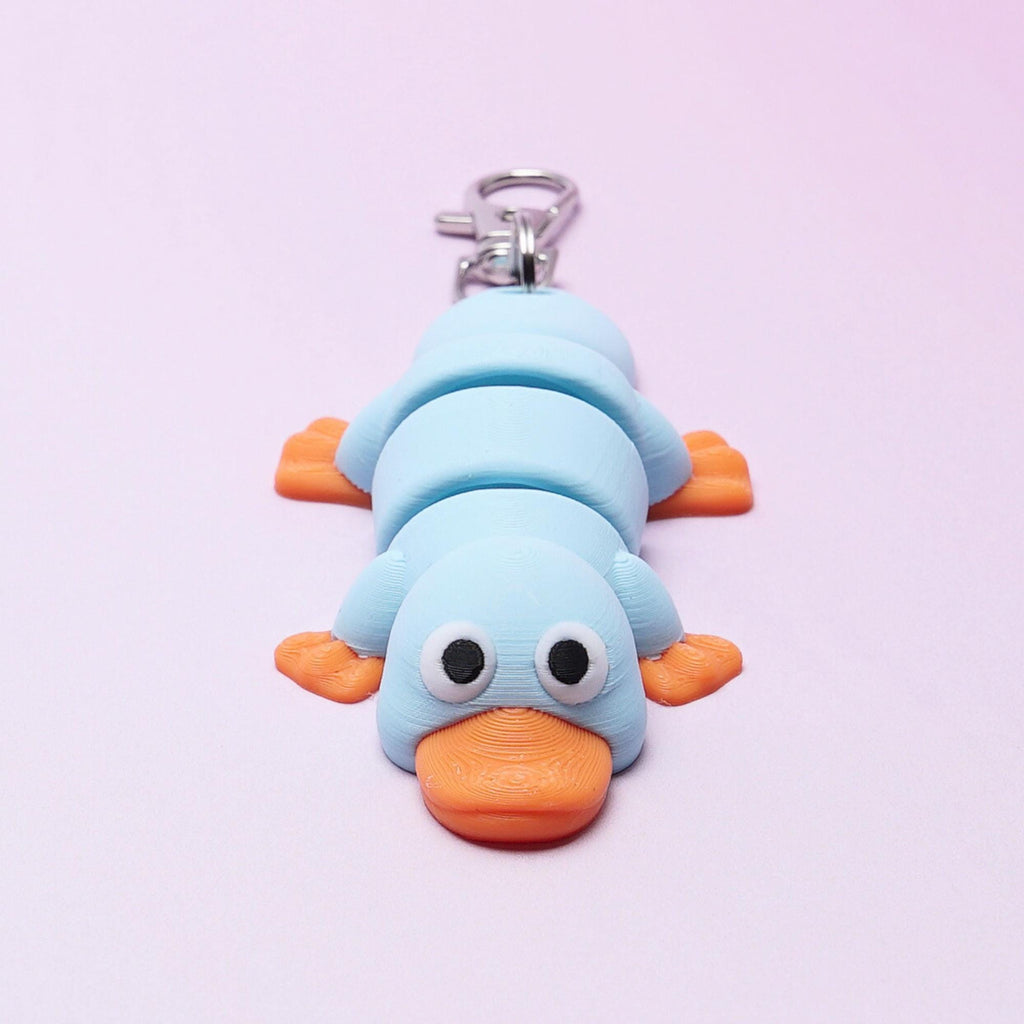 Platypus Articulated Flexi Fidget Toy for Stress Free Play Everywhere with Clip for Backpack Lunchbox Camp Bag Companion Take Along Toy