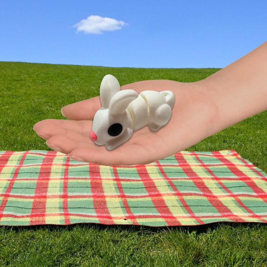 Bunny Rabbit Fidget Flexi Toy 3D Articulated Clip On Backpack Fun Gift for Kids Back to School Teacher Reward Favors Fun Zipper Pull Fidget